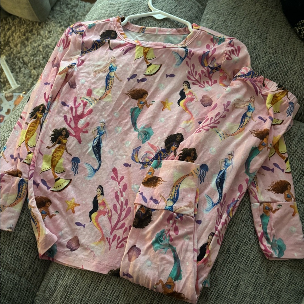 Mermaid Print Kids Swim Set - Pink